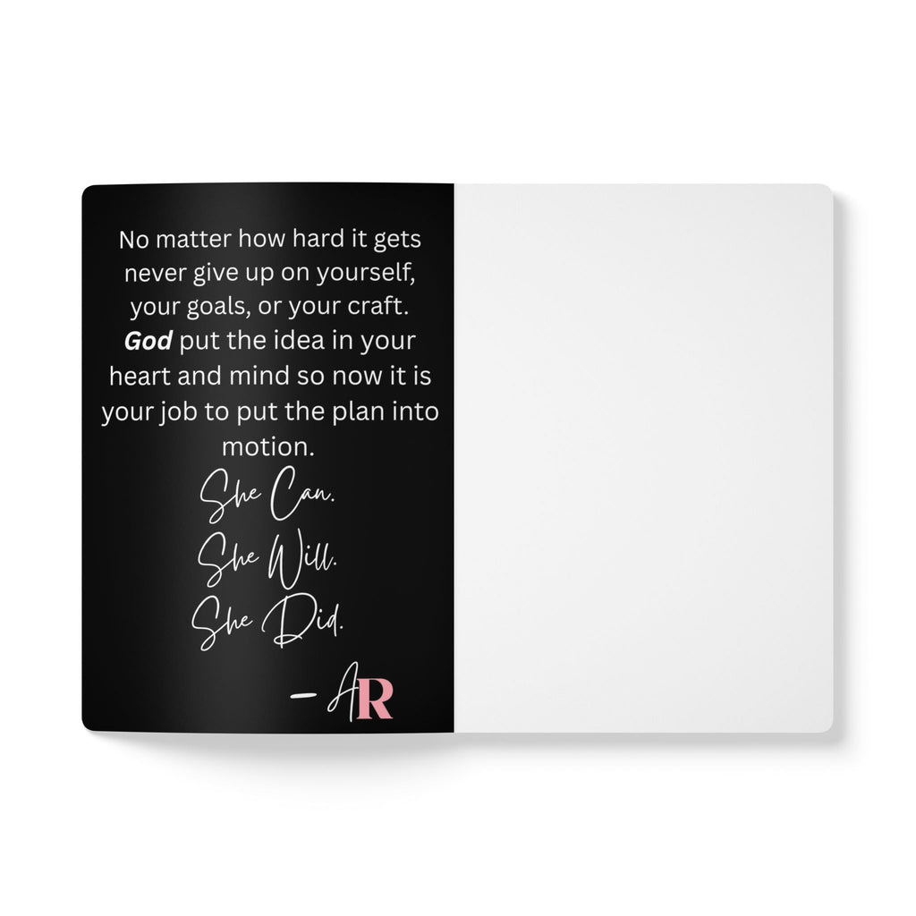 Influence Her Content Journal — Pink Zebra Softcover Notebook | She Can She Will She Did